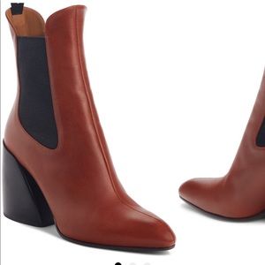 Chloe Wave Brown Heeled Chelsea Bootie